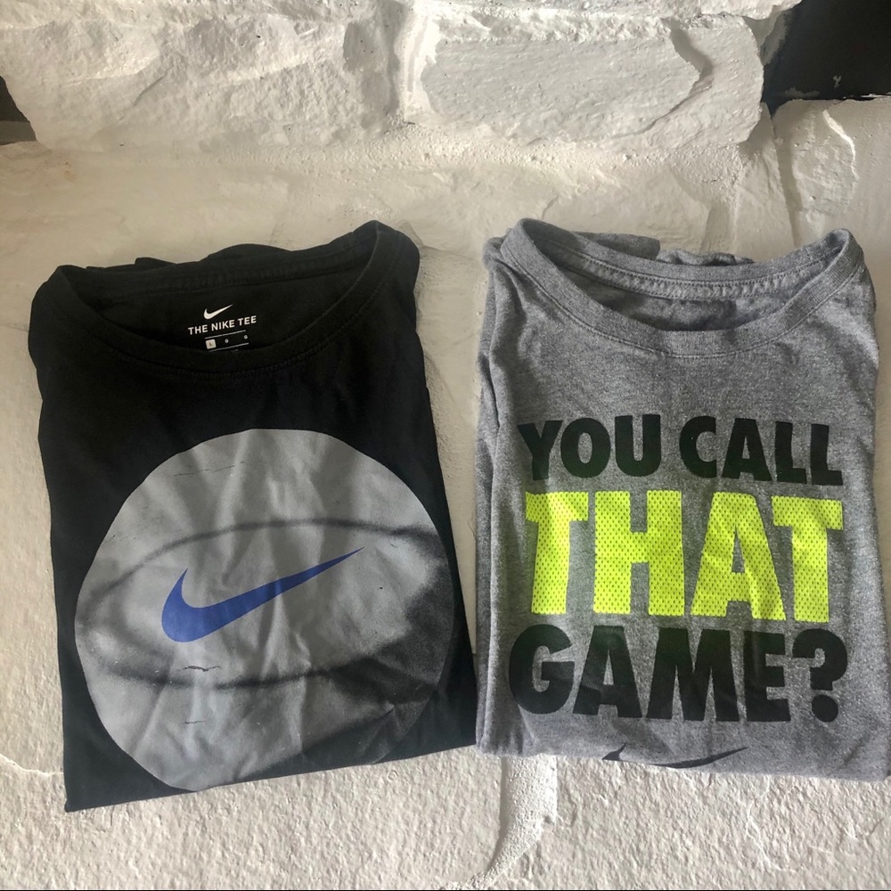 2 Nike boys Tees sz Large - gently used